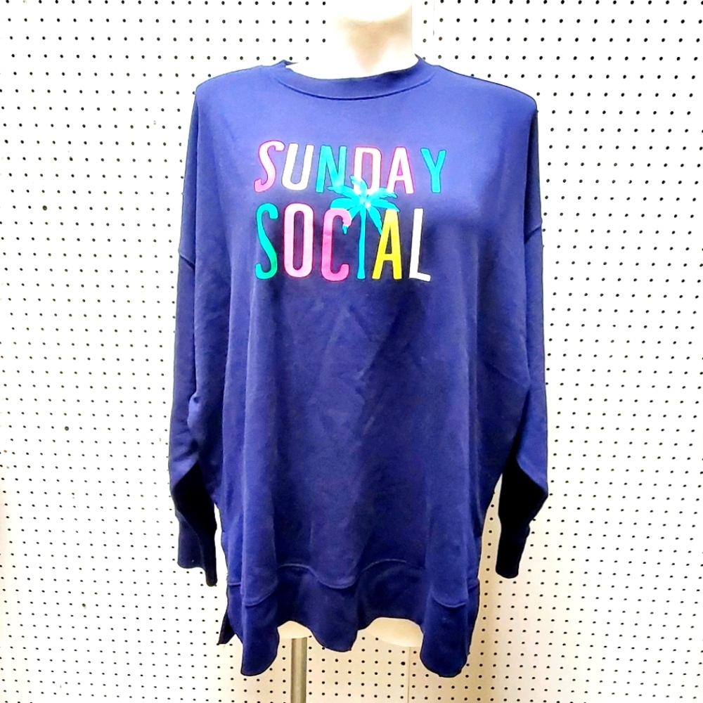 Crown&Ivy Plus Size Oversized French Terry Top XXL